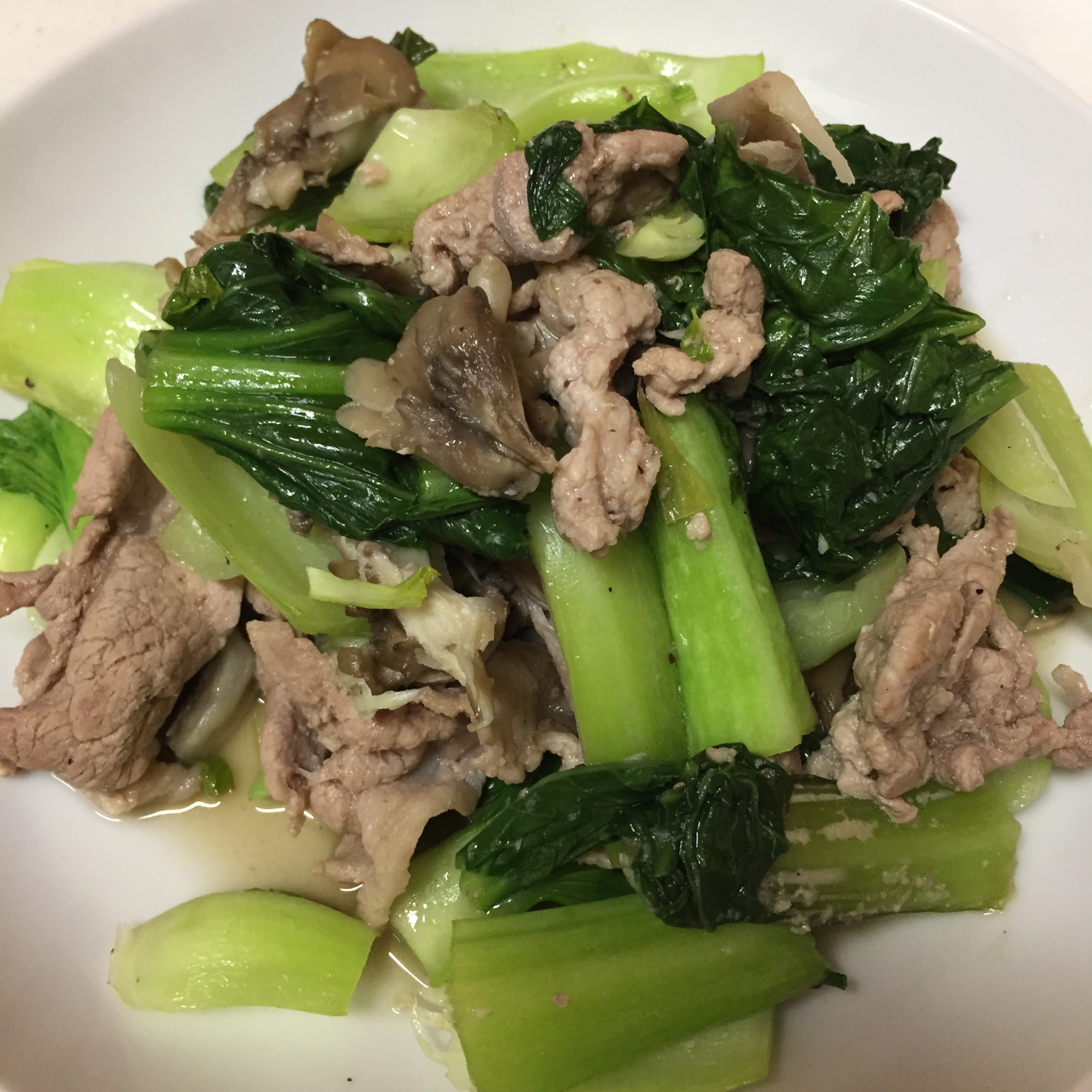 青梗菜 舞茸 豚肉炒め