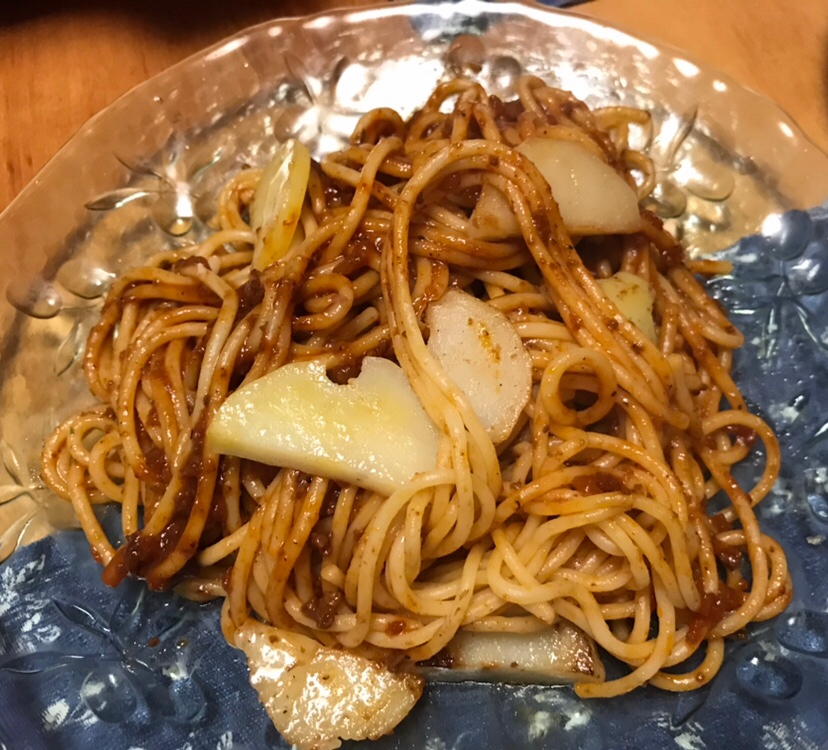 じゃがいものシチューソースパスタ