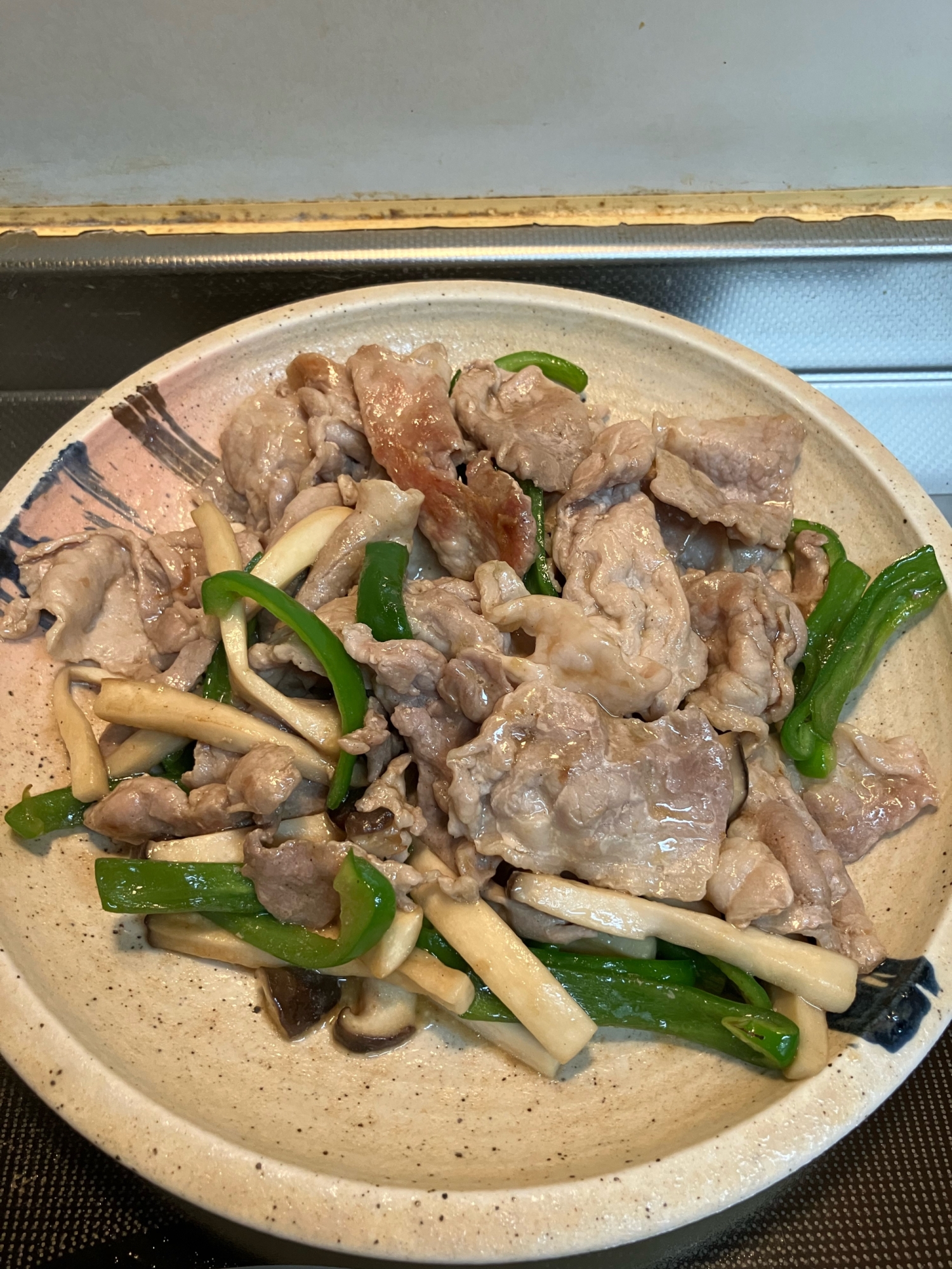 豚肉とエリンギとピーマンの中華風炒め^_^