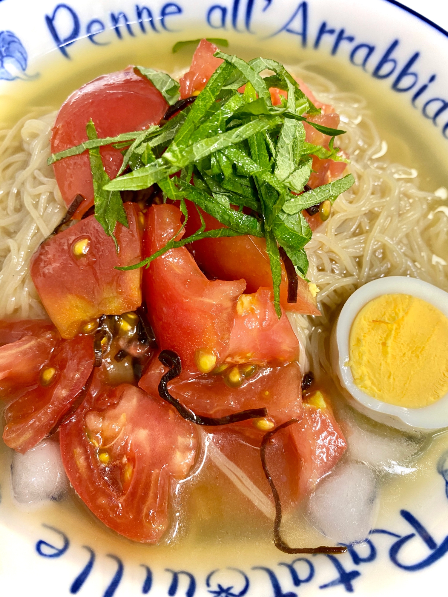 ぶっかけ！トマト塩昆布冷麺！