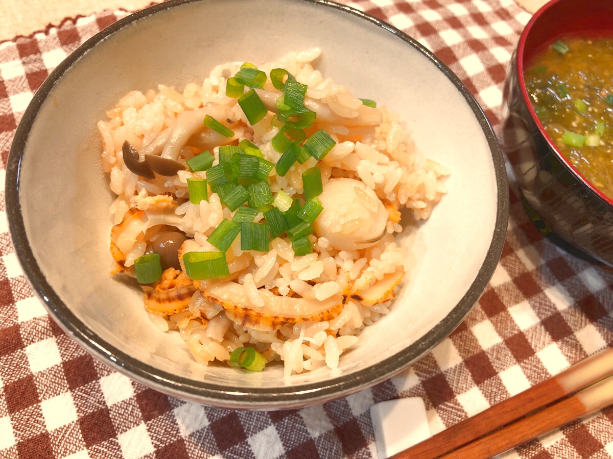 ベビーホタテの炊き込みご飯♪