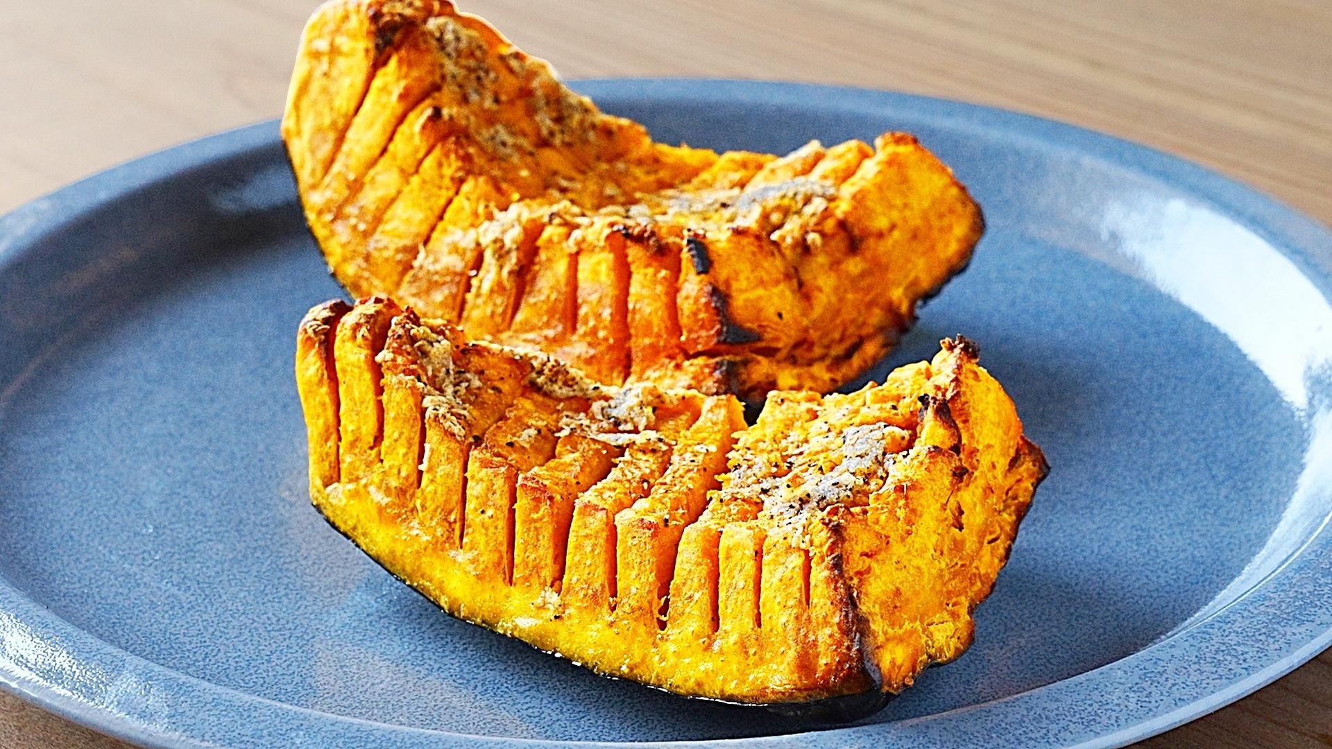 買ったままレンジで簡単！かぼちゃのハッセルバック風