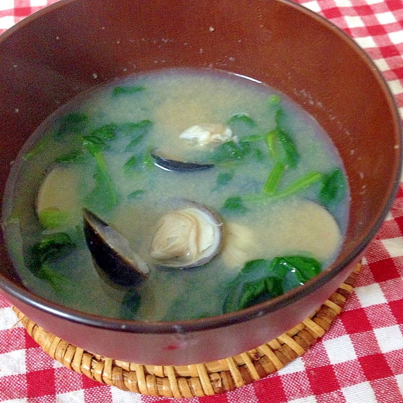 しじみとほうれん草の味噌汁★