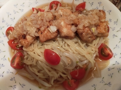 きゅうり→もやし、もも肉→むね肉、玉ねぎ追加で作りました。ボリュームがあって美味しかったです。ありがとうございました！