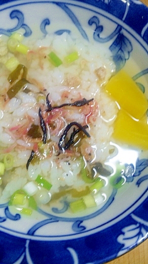 簡単！焼きたらこと梅ちりめんのお茶漬け