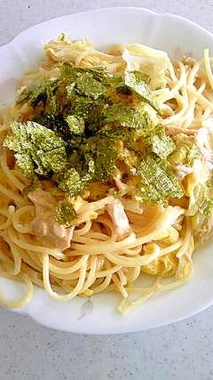 白菜とツナのしょうゆマヨパスタ