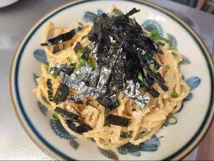 冷凍たらこを解凍せずにそのまま使ったたらこパスタ