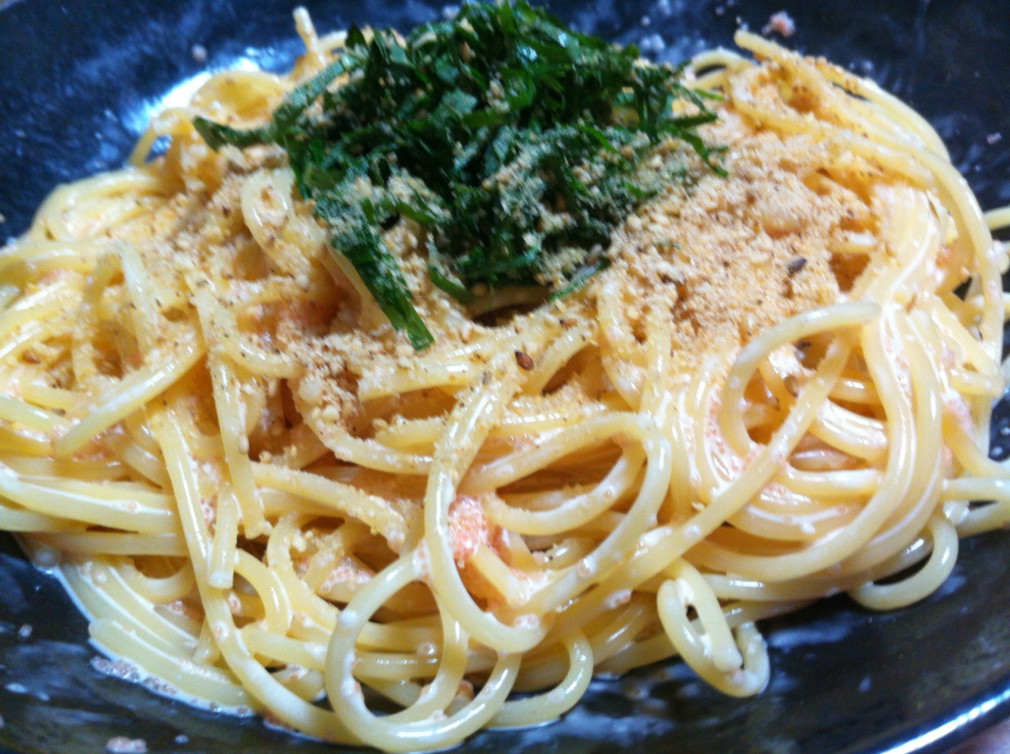 明太子のめんつゆマヨのパスタ