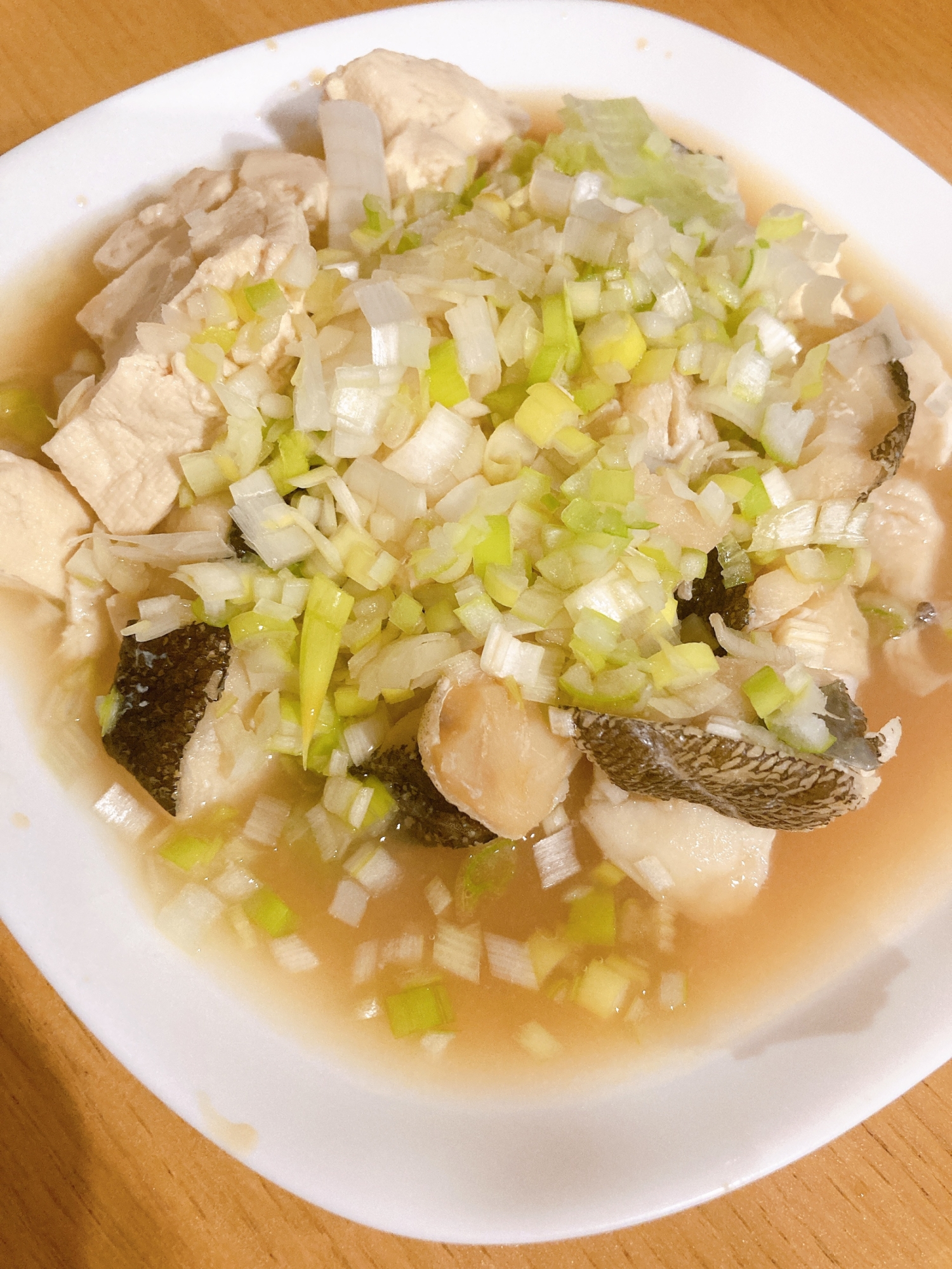 たらの湯豆腐　ポン酢ネギ乗せ