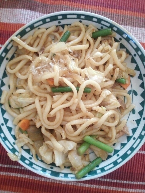 にんにくの芽入り焼きうどん