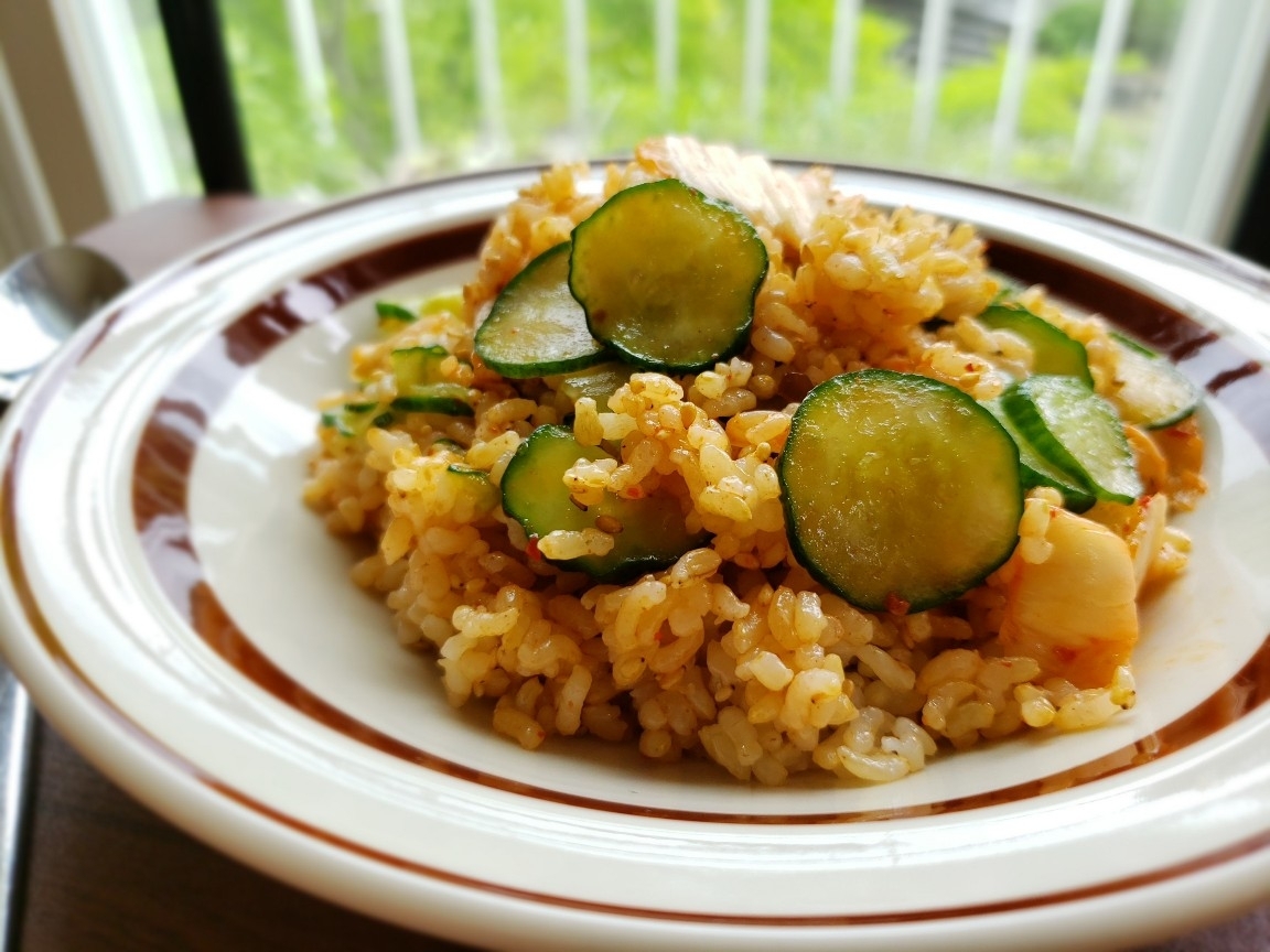 【独居自炊】玄米キムチ飯