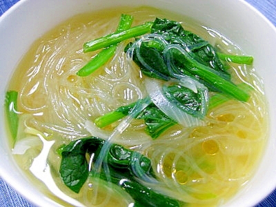 簡単でうまい!ほうれん草と春雨のスープ