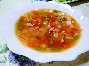 サイコロ野菜スープ