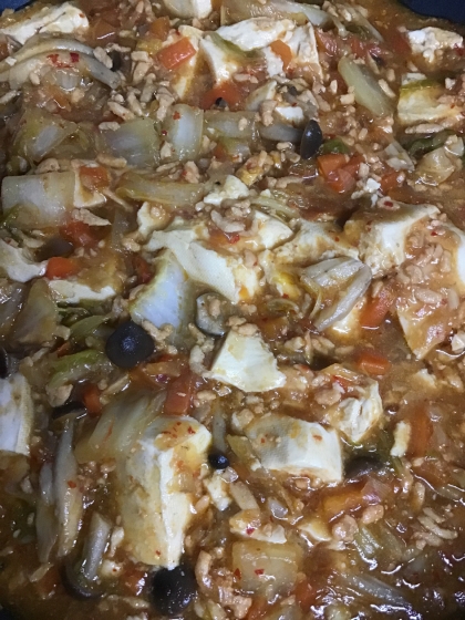白菜と鶏肉の麻婆豆腐