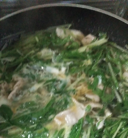 【簡単】水菜と豚肉のさっと煮。