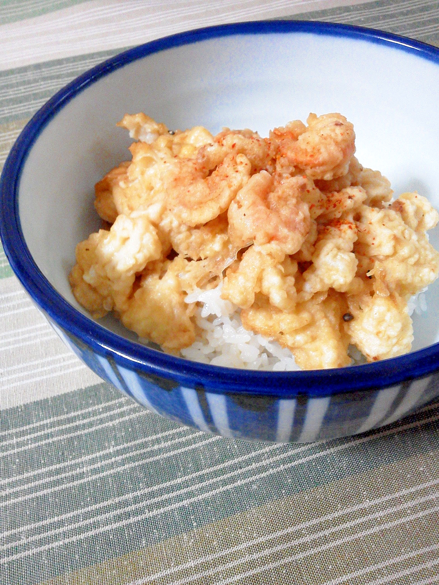 小麦粉で簡単♪小えびときのこの天丼☆☆