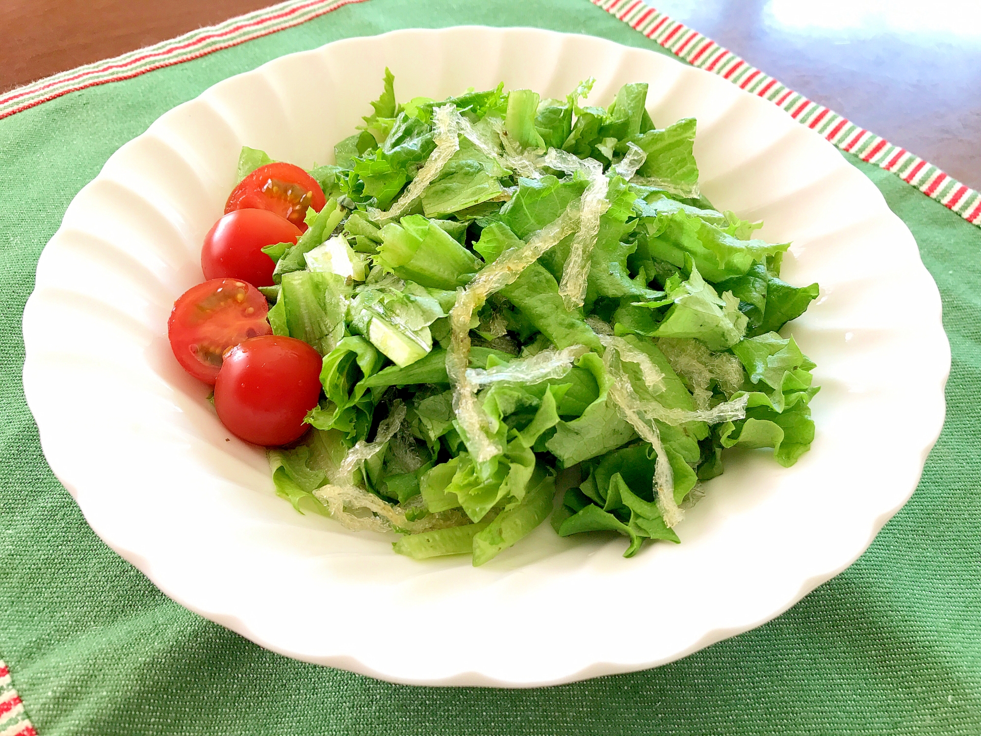 グリーンリーフレタスで☆青じそ*寒天サラダ