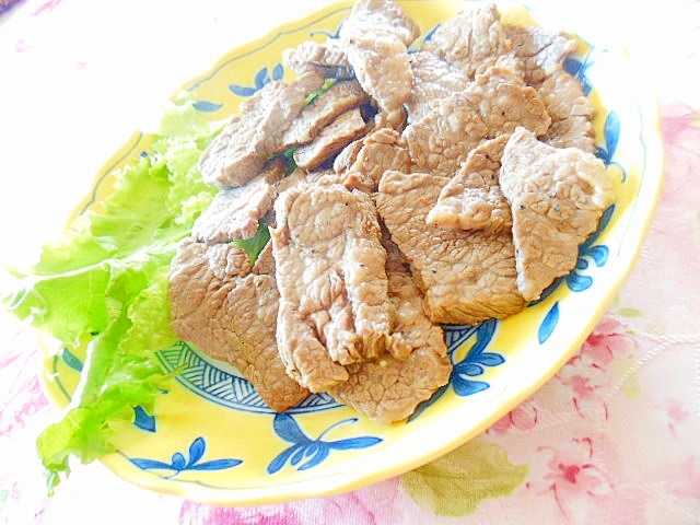カルビ用de❤牛ばら肉のバター醤油＆山葵炒め❤