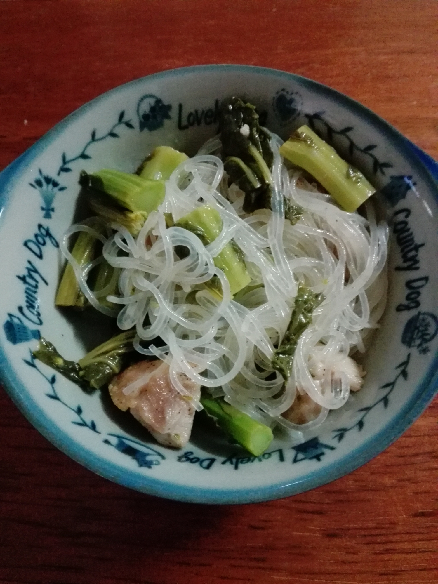 菜の花と春雨の中華レモン風味