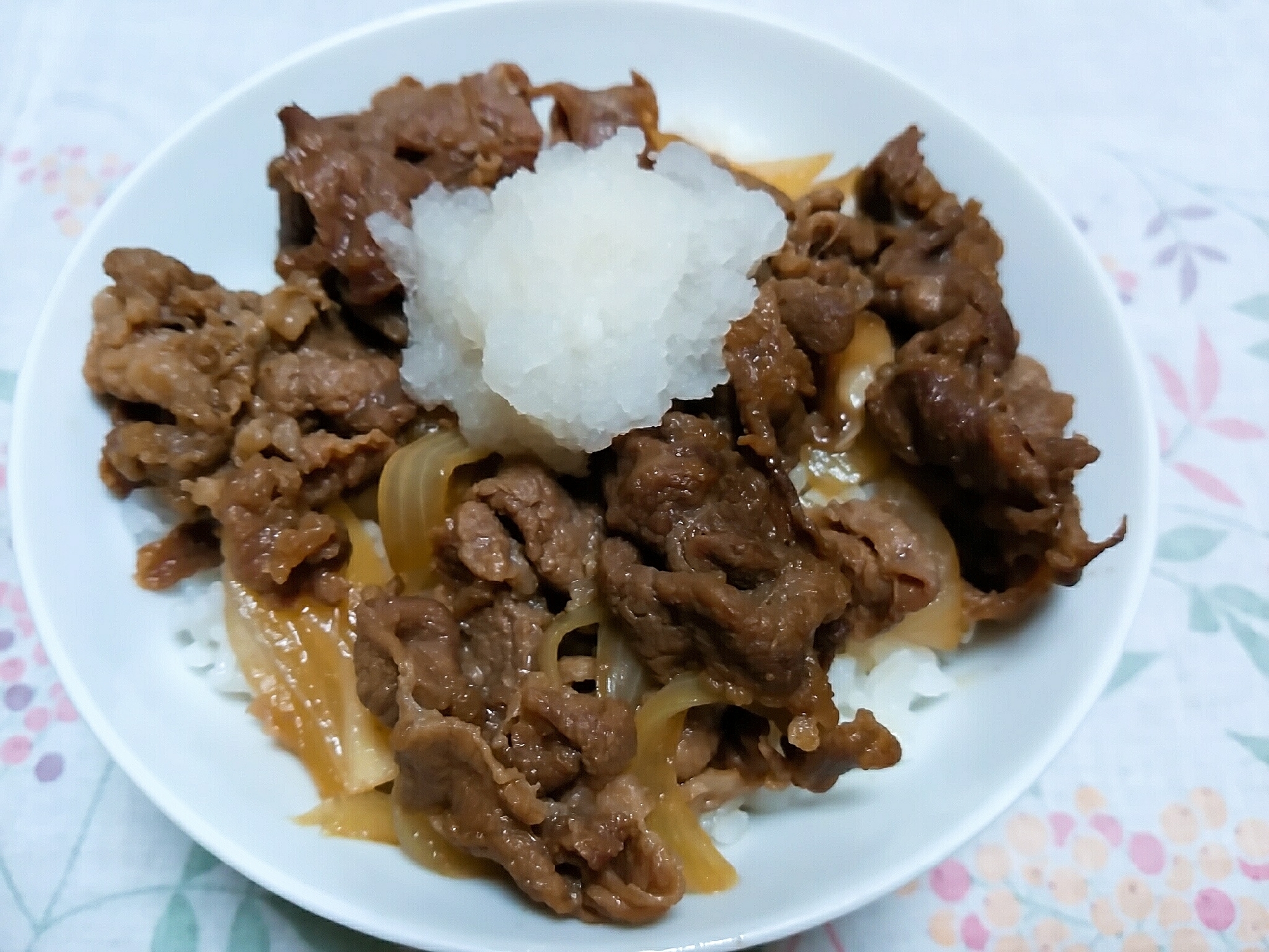 牛丼の大根おろしかけ