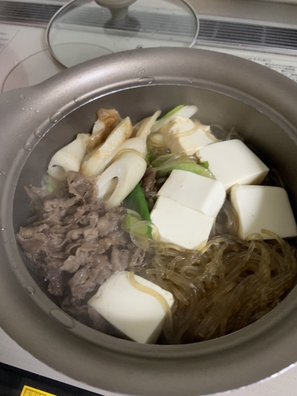 牛肉豆腐葛きり鍋