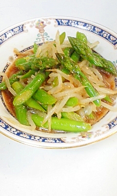 アスパラともやしの胡麻和え