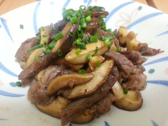 椎茸と牛肉のオイスターソース炒め☆