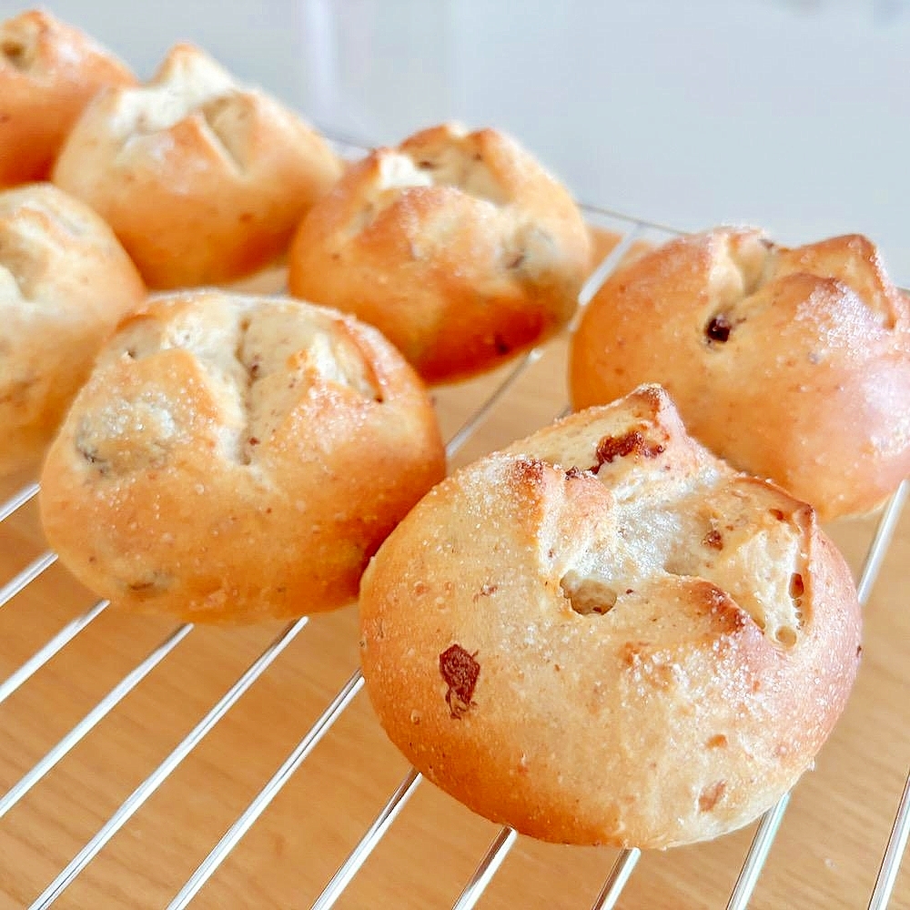 HBで作る全粒粉入りレーズンシュガーパン