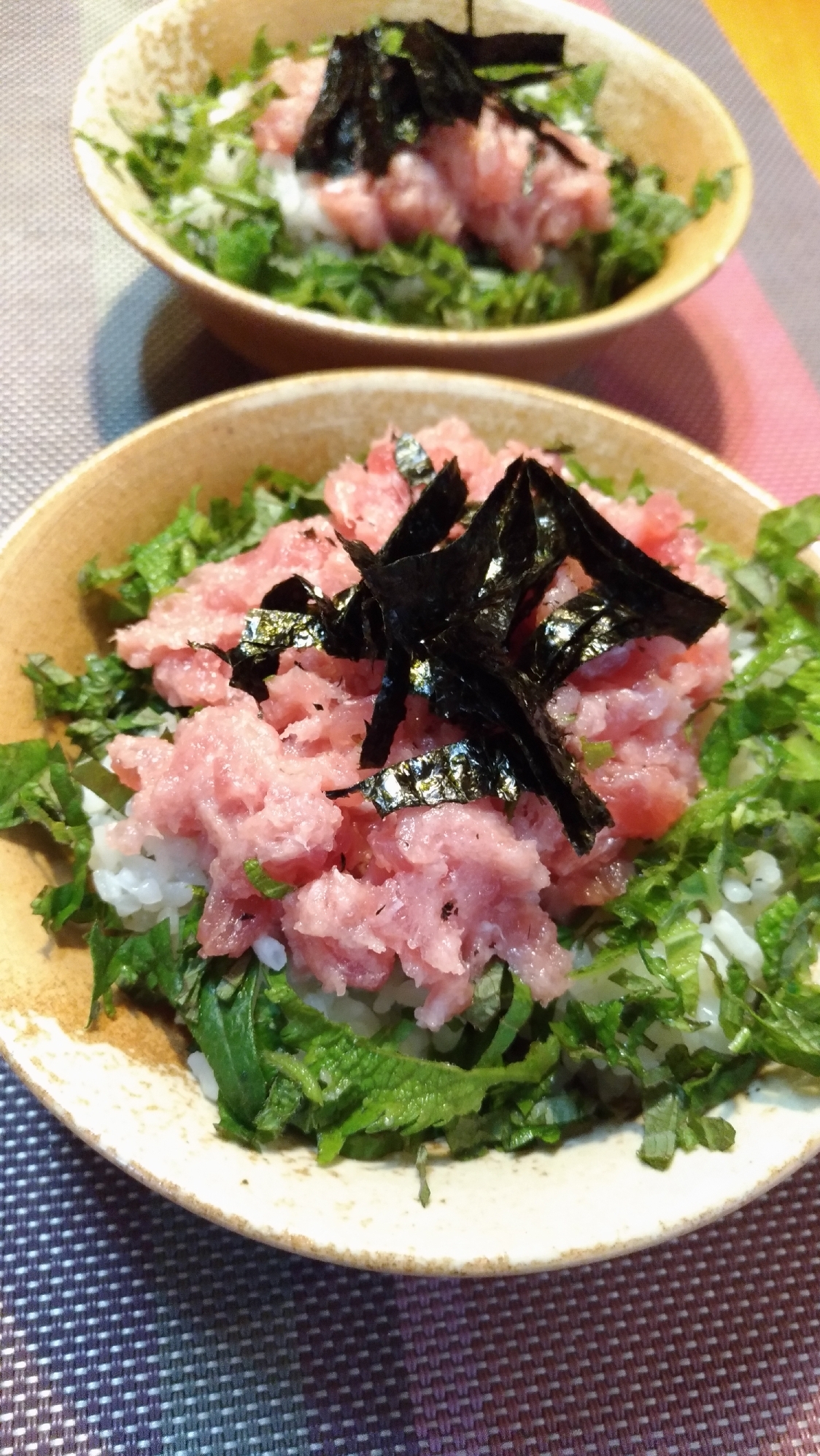 紫蘇たっぷり☆マグロたたき丼