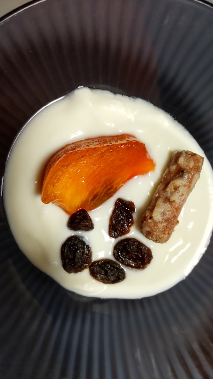 柿レーズンチョコお菓子ヨーグルト