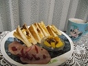 junさん　おはようございます
今日はjunさんのプレートの朝食にしました
冷凍マンゴーで失礼しました　美味しかったです