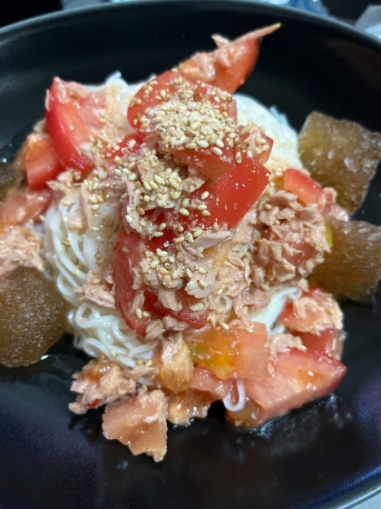 ツナ缶でトマトそうめん