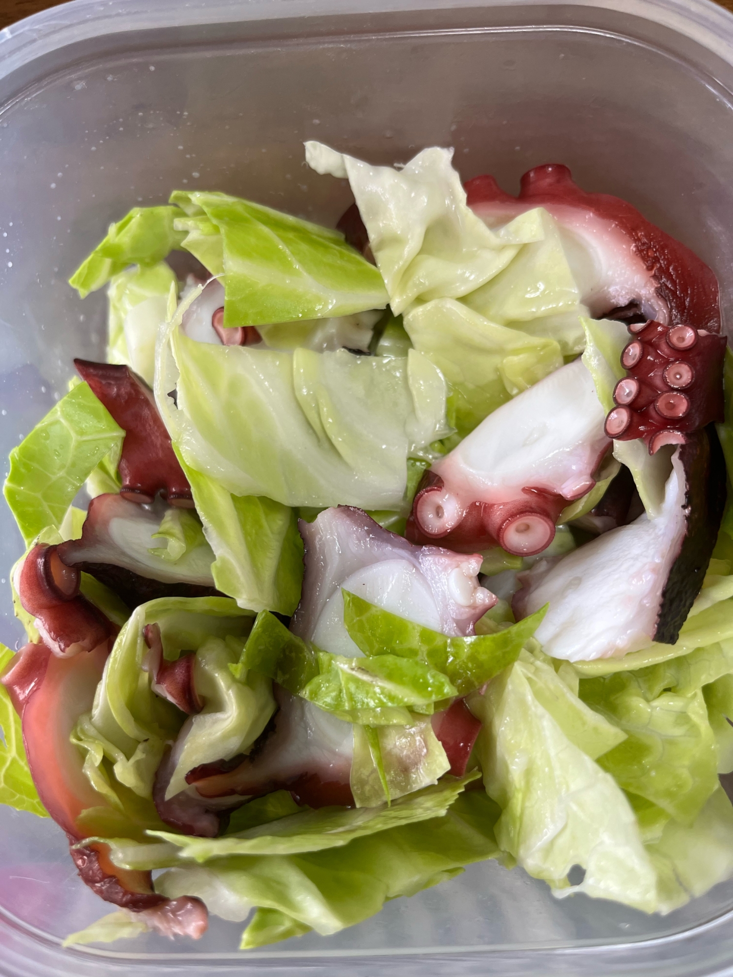 キャベツとタコの酢サラダ