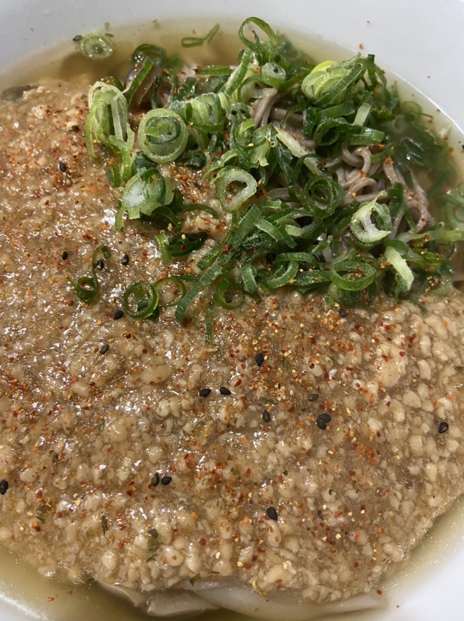 そぼろあんかけキノコ蕎麦