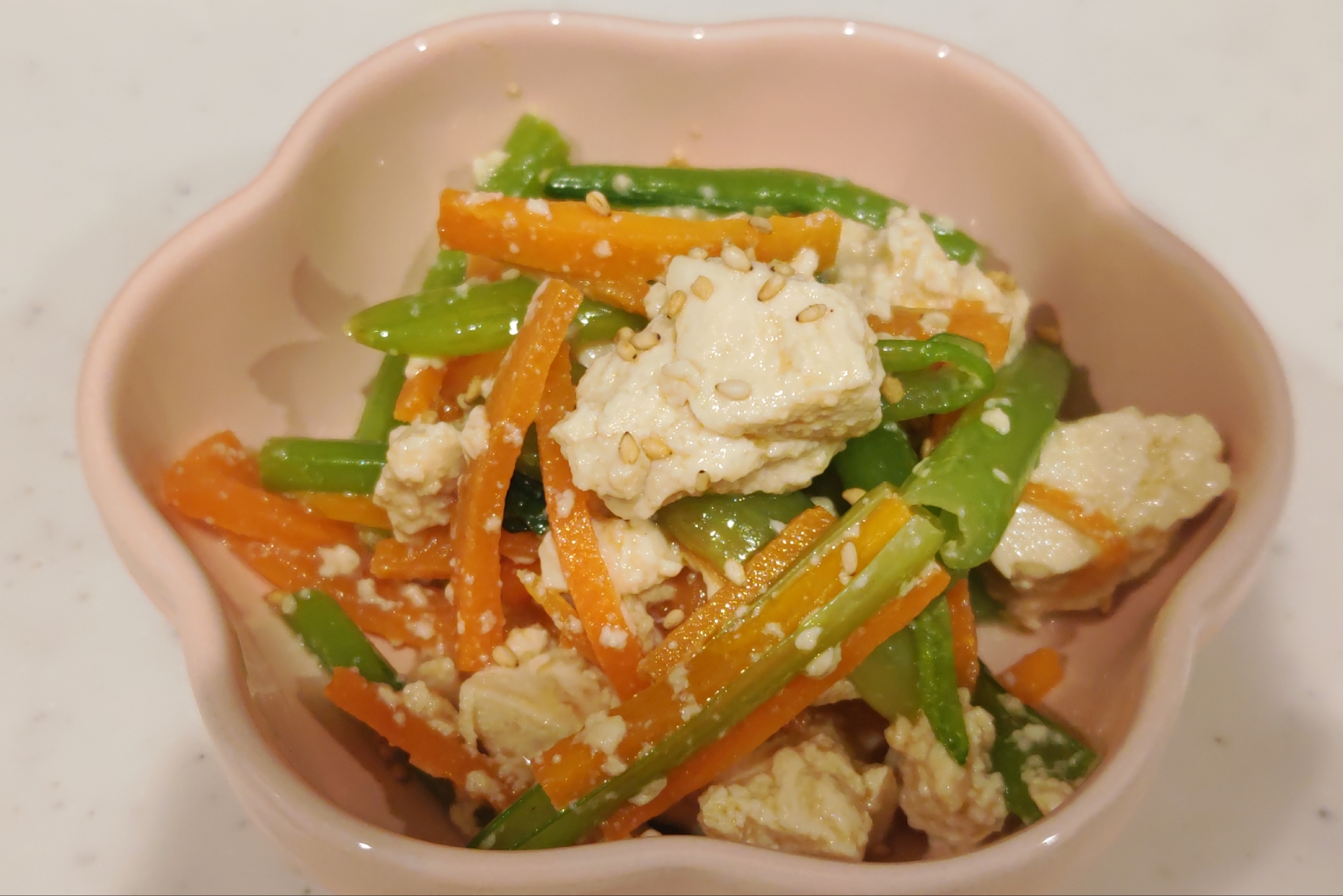 ♪小松菜にんじん豆腐のサラダ