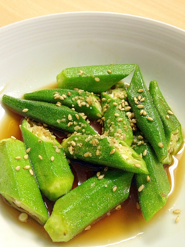 麺つゆとごま油とオクラ☆簡単すぎ☆