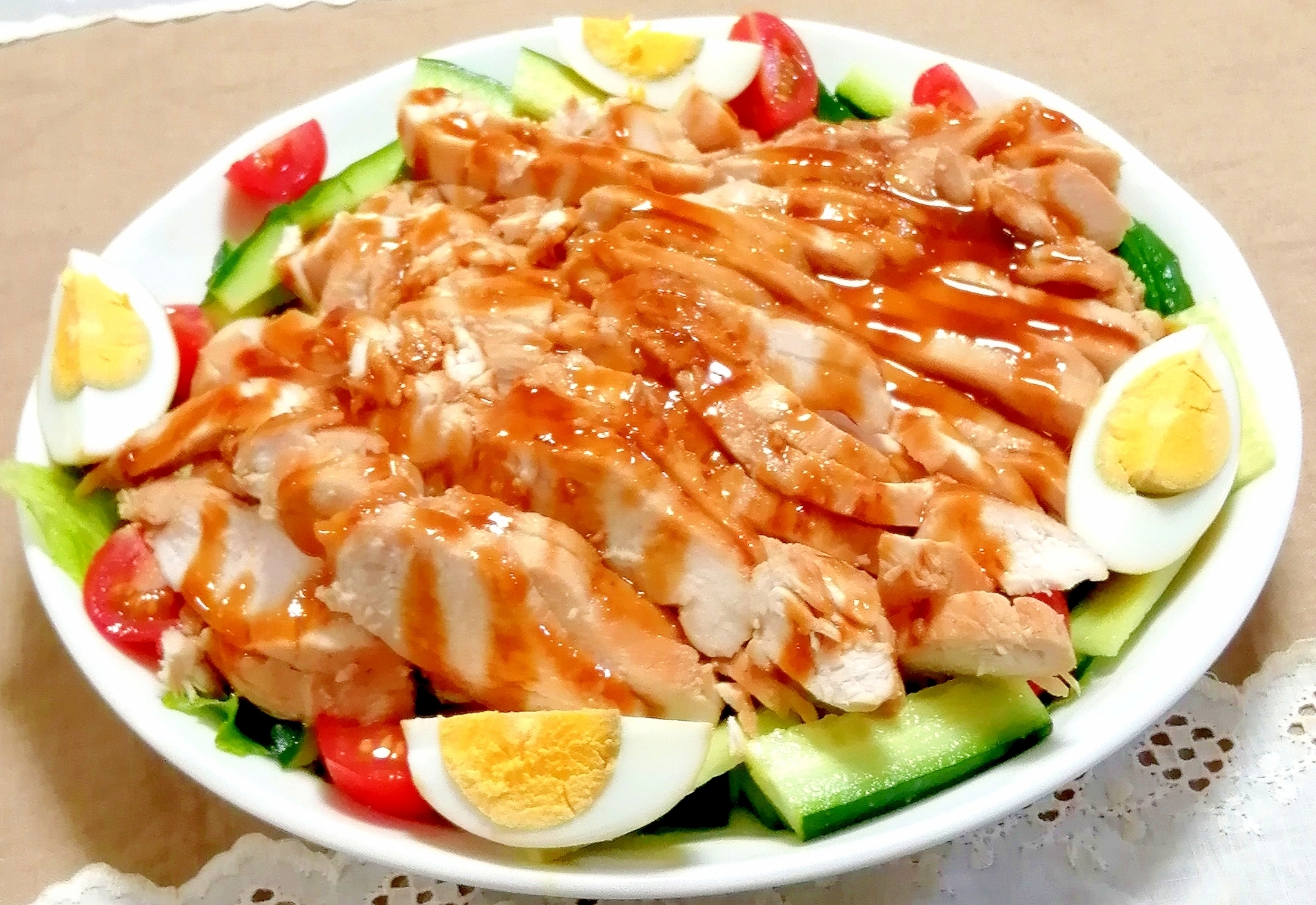 鶏むね肉のチャーシュー風⭐️サラダ仕立て