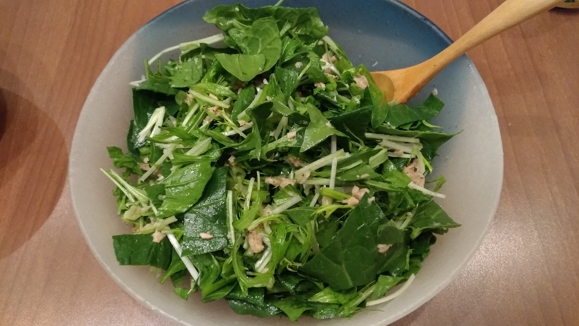 サラダほうれん草と水菜のツナサラダ