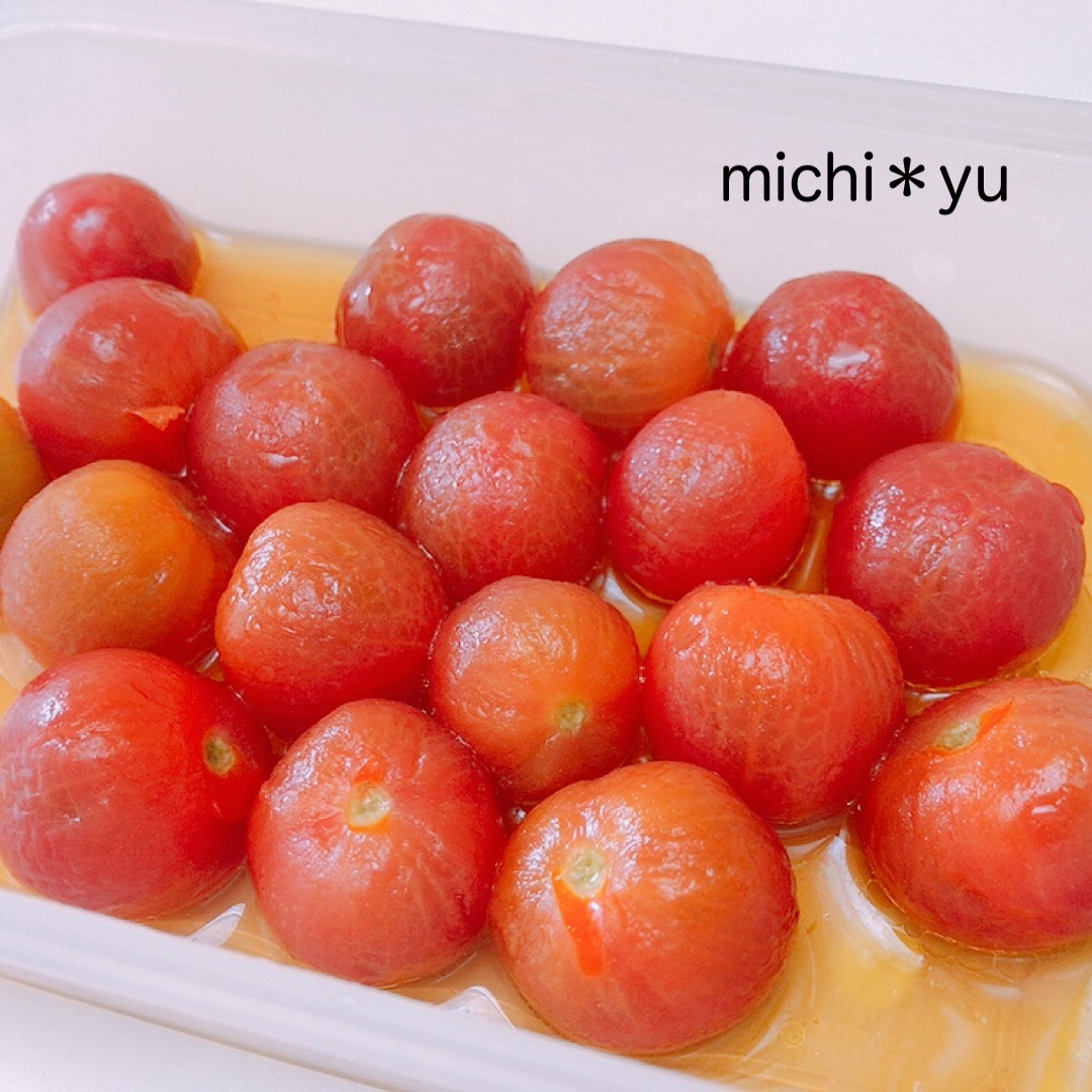 ミニトマトのめんつゆマリネ レシピ 作り方 By Michi Yu 楽天レシピ