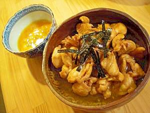 鶏肉のゆず胡椒煮　玉子をつけて