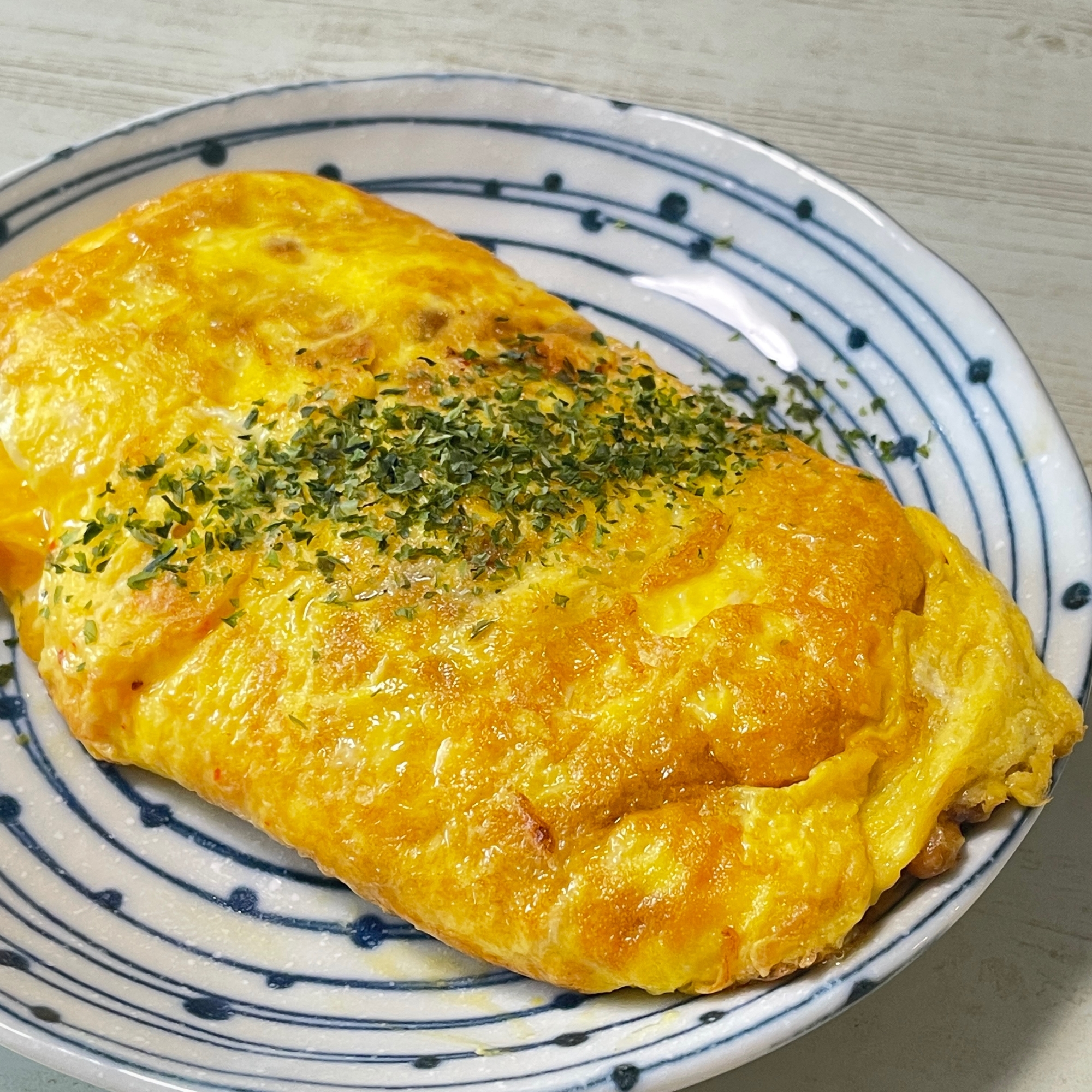 栄養満点◎納豆キムチーズオムレツ