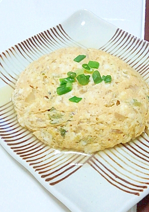 レンジでヘルシー★もやしキムチーズ卵豆腐