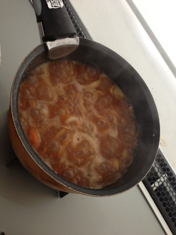 シンプル味噌煮込みうどん