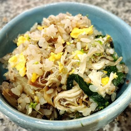 雑穀米で作りました！！
菜の花チャーハン初めてでしたがとても美味しかったです☆
ごちそうさまでした！