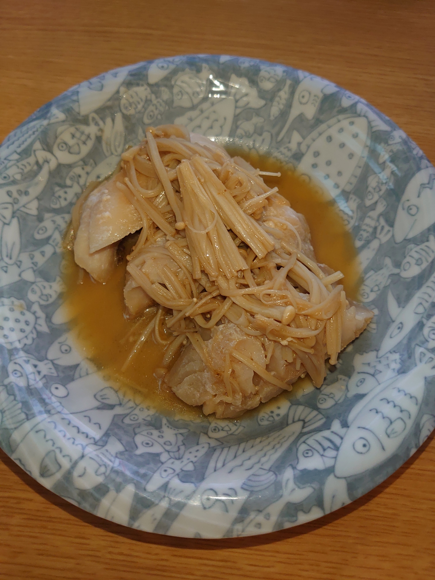 白身魚のえのきバターソテー