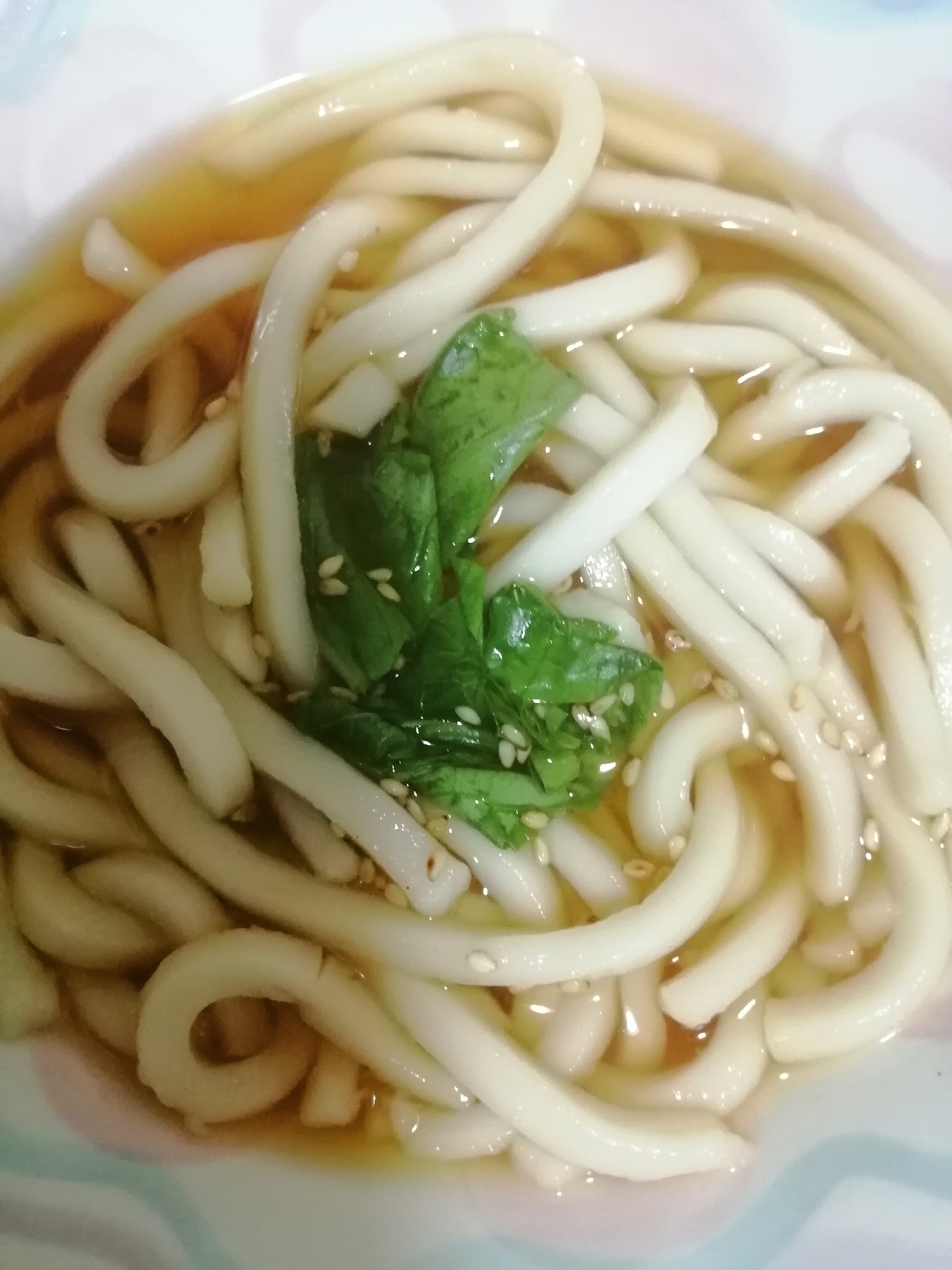 小松菜とごまの小うどん