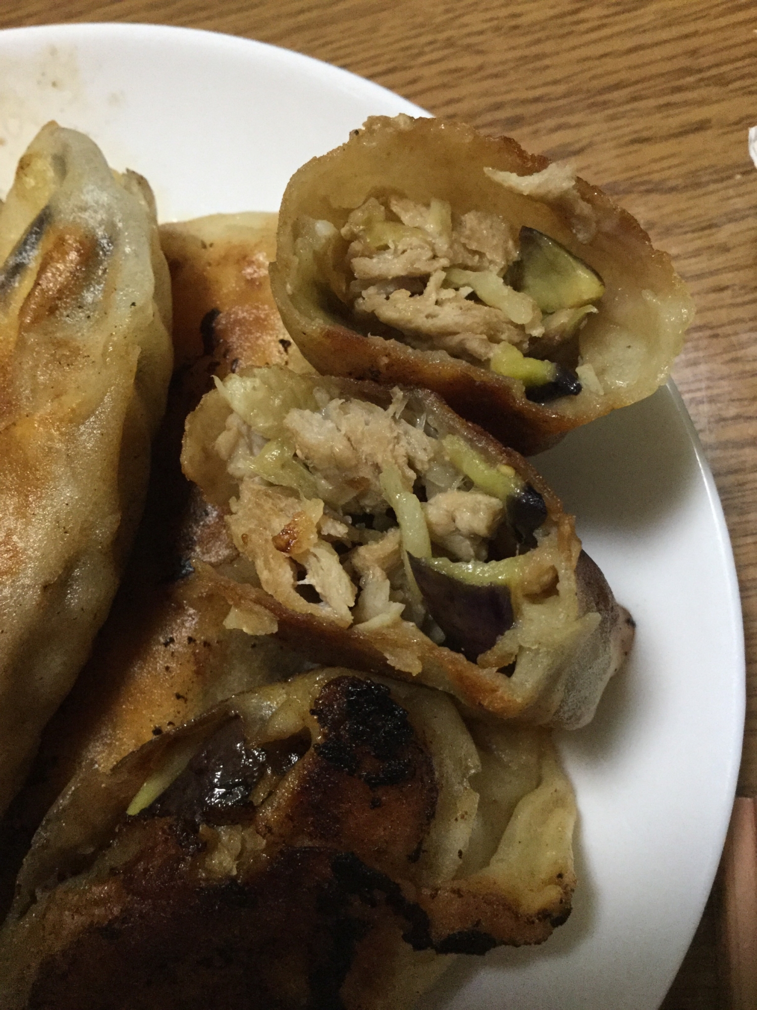 豚肉と茄子の焼き春巻き