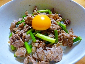 牛肉のにんにくカルビ丼