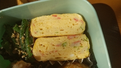 かにかまと葱入り玉子焼き