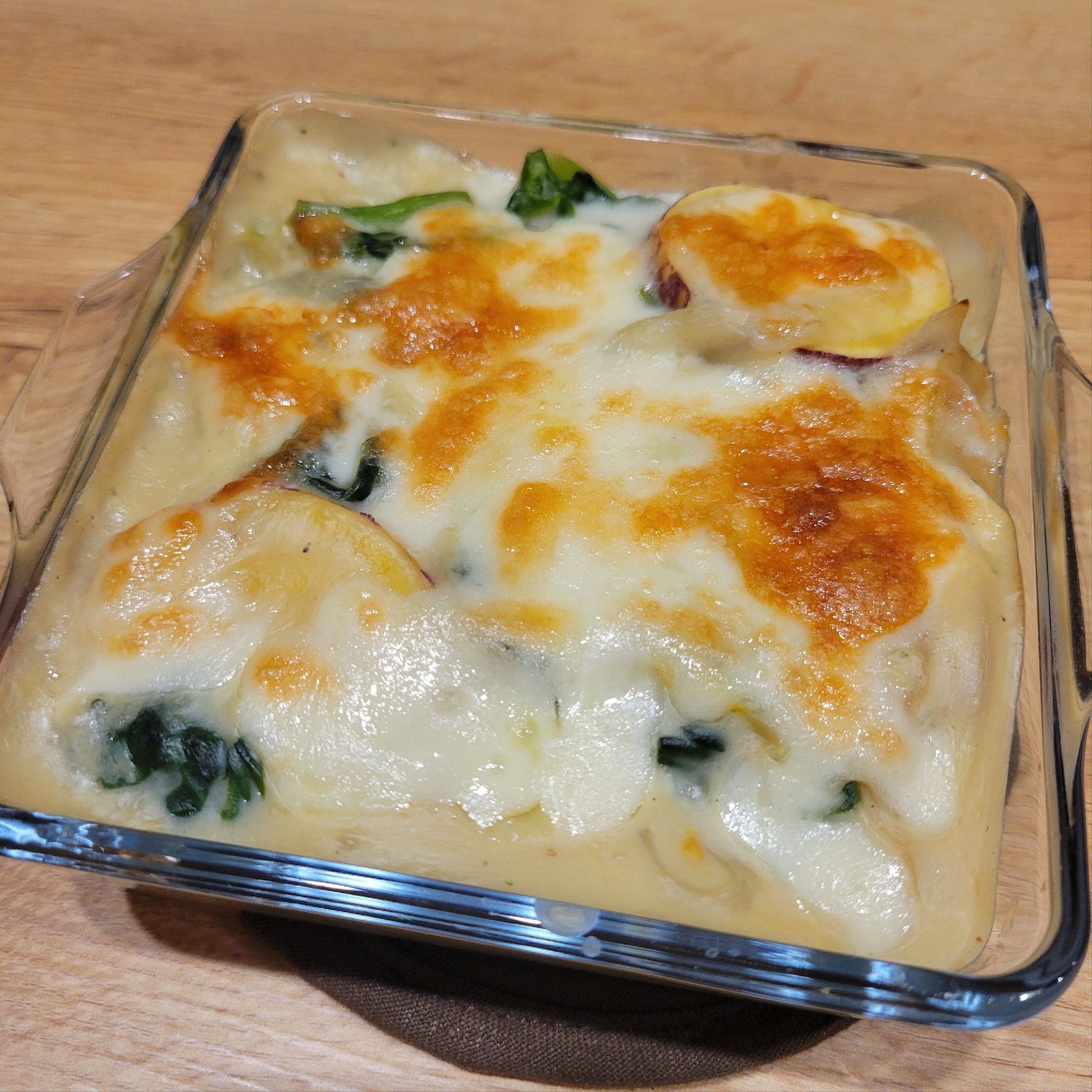 米粉と豆乳で作る★ヘルシーな鮭グラタン